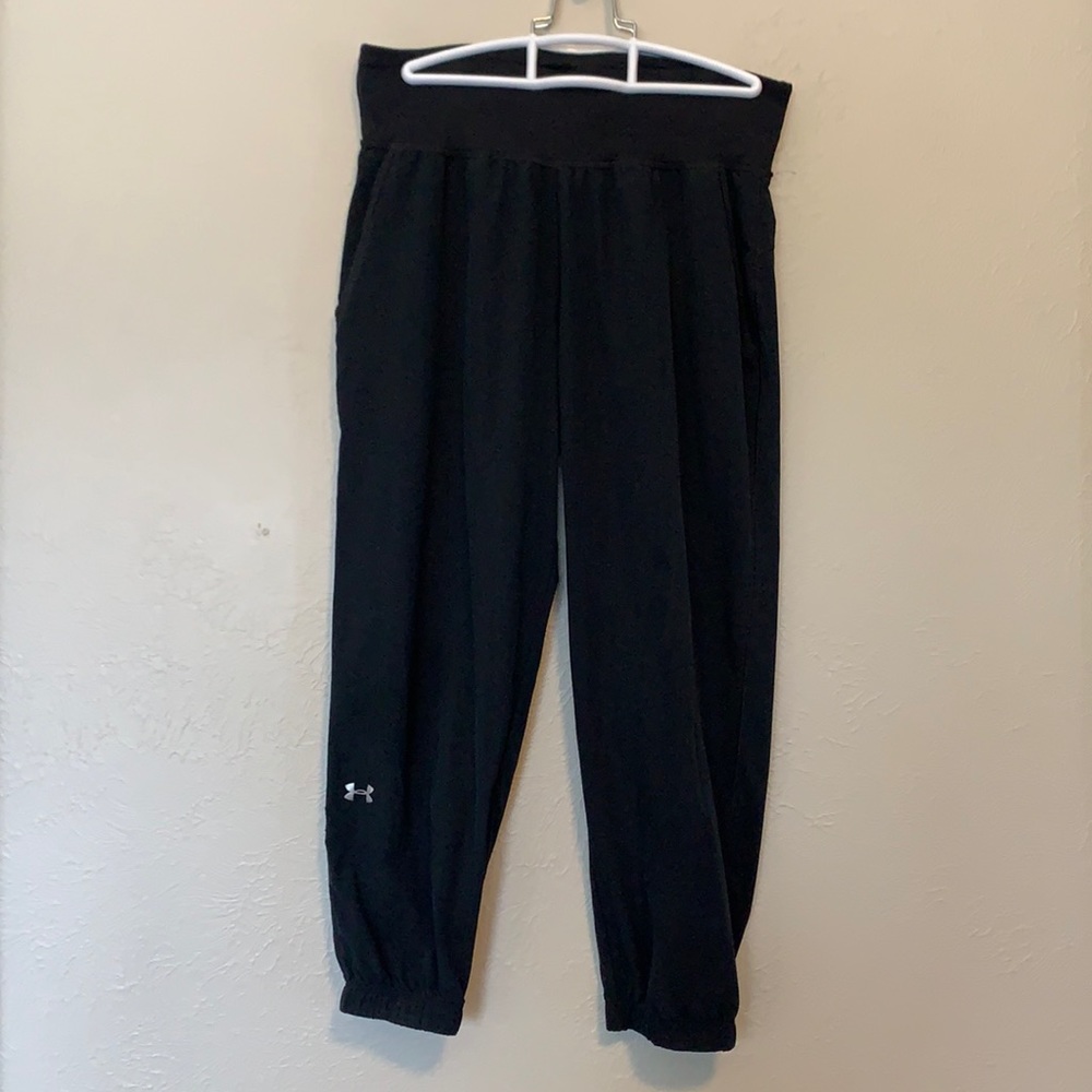 Black cropped Under Armour joggers